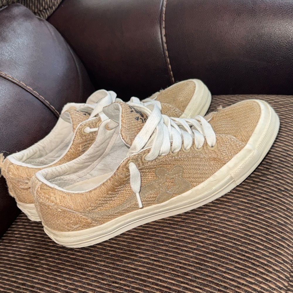 Distressed Converse One Star OX x Golf Le Fleur Burlap Shoes Mens